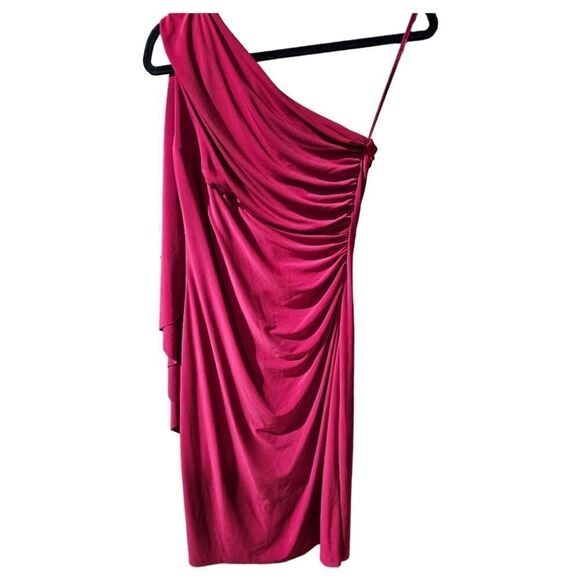 LAUREN RALPH LAUREN Red One Shoulder Drape Dress - Size 6 - Picture 1 of 8